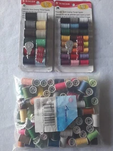 Sewing Thread Spools Lot Needle Threader Polyester Hand Crafts Quilting Colors - Picture 1 of 7