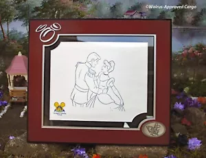 BOCETO ENCANTADOR ENMARCADO DE CENICIENTA Y PRÍNCIPE DE DISNEY - FIRMADO - ¡UNA DELICIA ICÓNICA! - Imagen 1 de 9