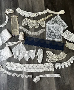 Antiguo Encaje y Crochet Adornos Adornos Estate Lote 1 (*2) - Imagen 1 de 10