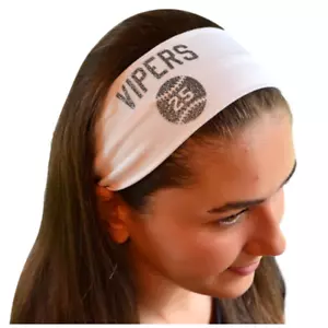 Softball Headband Personalized with Your Custom Name & Number in GLITTER Vinyl - Picture 1 of 7
