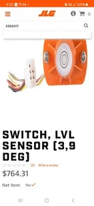 FOR JLG 4360417, SWITCH LVL SENSOR (3 9 DEG), 601S - Picture 1 of 7
