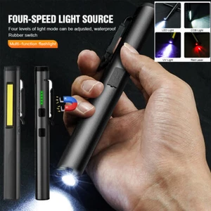 Tactical Flashlight Laser Torch LED Torch Light Pen USB Rechargeable w/UV Light - Picture 1 of 15