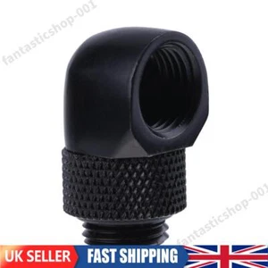 G1/4 Inner Outer Dual Thread 90 Degree Rotary Water Tube Connector(Black) - Afbeelding 1 van 12