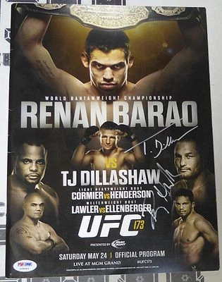 Dan Henderson & T.J TJ Dillashaw Signed UFC 173 Event Program PSA/DNA COA Auto'd - Image 1 of 4