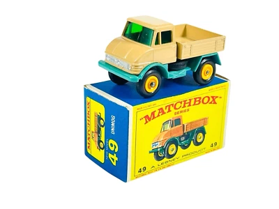 Matchbox Lesney No. 49 Tan/Teal Mercedes Unimog w/E4 Style Box - Image 1 of 4