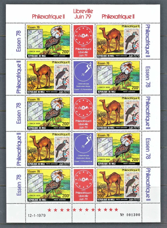 Malí 1978 #C356-7 perforado MNH Philexafrique II-Essen 78 + Emission Tour 78-79 Foto 1 de 1