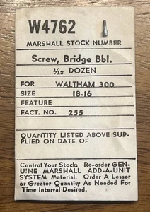 Waltham 300 Watch 18-16 Size Bridge Bbl. Screw - Picture 1 of 2
