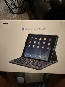 Anker Bluetooth Folio Keyboard Case for Ipad 4/3/2 Black Model TC941 - Picture 1 of 1