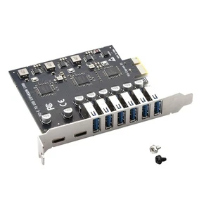 Expansion Card PCI-E to 8-Ports USB 3.2 Gen1 Controller Type C 5Gbps Adapter - Picture 1 of 9