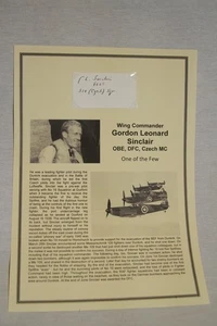  WW2 Czech Pilot,Gordon Sinclair,Dunkirk,Battle Britain,Autographed Bio - Picture 1 of 3
