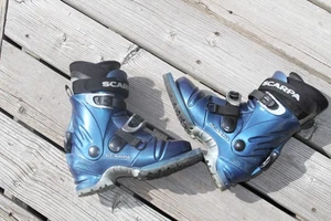 Scarpa Terminator T2 Telemark Tourenskischuhe Damen 5 blau nordic 3 Pin 75mm - Bild 1 von 8