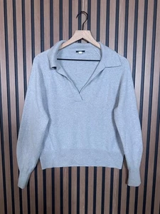 J Crew Sweater Small Womens Gray 100% Cashmere Collared Soft Knit - Picture 1 of 9