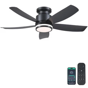 Ceiling Fans With Lights And Remote/app Control 41 Inch Low Profile Flush Mount - Picture 1 of 9