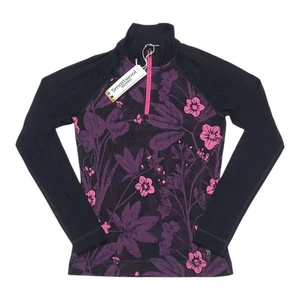 Smartwool Damen S Classic Thermo Merino Base Layer 1/4 Zip Purple Iris Floral  - Bild 1 von 5