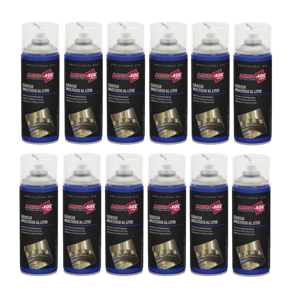 12x bomboletta Grasso Multiuso al Litio Spray da 400 ml alto potere lubrificante - Immagine 1 di 4