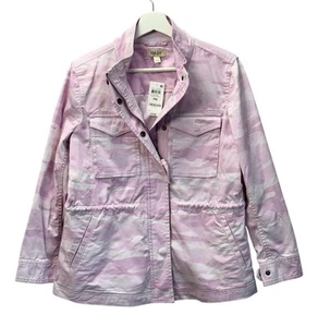 Style & Co Women’s Petite Sz M Oceana Lavender Camouflage Cotton Utility Jacket - Picture 1 of 8