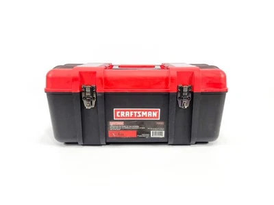 Craftsman Classic Red Top Hard Plastic Tool Box 20" x 9" x 9"-No Tray - Image 1 of 4