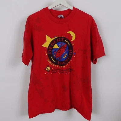 Vintage 90s Desert High Portales New Mexico Enmu T shirt Size Medium 1997 Red - Image 1 of 4