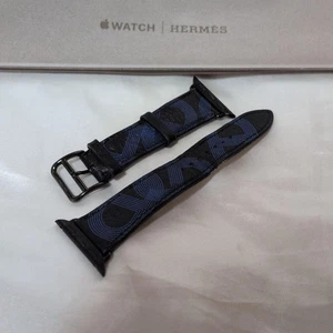 HERMES Apple Watch 38/40/41mm Black/Blue Band Single Tour Circuit "Damaged" - Picture 1 of 10