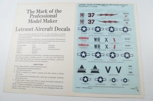 Letraset 1/72 USAF P-47 P-51 P-38 1941-45 Markings Dry Transfer Decal - M24 - Bild 1 von 3