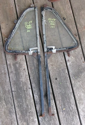 1951 1954 ERA CHEVROLET GMC PICKUP PANEL TRUCK PAIR VENT WINDOW FRAMES PATINA - Image 1 of 4