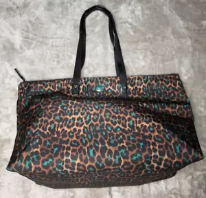 Coach Ocelot Jade Black Animal Print Extra Large Packable Nylon Tote - Picture 1 of 11