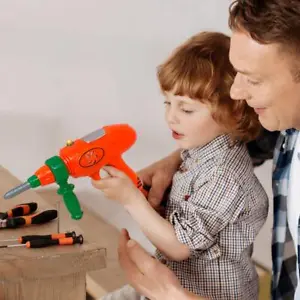 Power Tool Diy Set Kids Building Drill Pretend Play Toy Cordless Construction - Picture 1 of 6