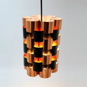 Seltene Werner Schou Pendelleuchte aus Kupfer und schwarzem Metall für Coronell - Bild 1 von 7
