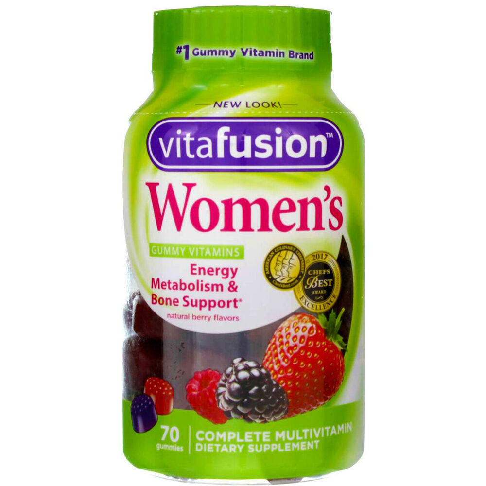 2 Pack Vitafusion Women's Complete Multivitamin Gummies, Natural Berry, 70 Ct