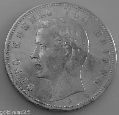  5 MARK OTTO KÖNIG 1908 D VON BAYERN  MÜNZE SILBER . - Bild 1 von 4