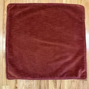 Beautiful Crate & Barrel Burnt Orange Washed Velvet Pillow Cover 23x23 - Picture 1 of 7