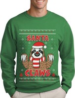 Santa Claws Sloth Ugly Christmas Sweater Funny Xmas Sweatshirt Gift Idea