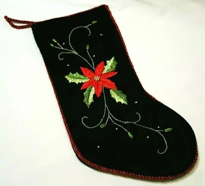 Weihnachtsstrumpf PRIMA grün Samt Satinband Stickerei Weihnachtsstern 2003 - Bild 1 von 6