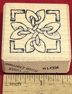 Celtic Knot Square Rubber Stamp Irish TOOMUCHFUN ST PATRICK’S Day wood mounted - Bild 1 von 4