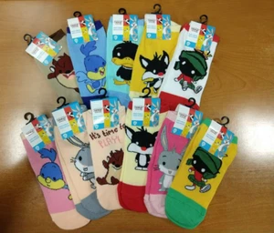 11 Pairs: Looney Tunes Kids Ankle Socks Assorted Characters New With Tags  E8F - Picture 1 of 2