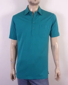 vintage 80s Countess Mara Green Teal Polo Shirt CM Crown Pocket Logo SZ M - Picture 1 of 6