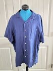 Polo Ralph Lauren Caldwell Silk Linen Blue Short Sleeve Shirt XXL Buttons