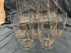 Vintage Danish Holmegaard Crystal BYGHOLM ICED TEA GOBLETS -Set of 9- 4 3/4" - Picture 1 of 12