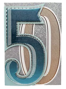 50th Birthday Card 3D Cutout Embossed, Glitter, Metallic Foil, Hallmark Card NEW - Picture 1 of 16