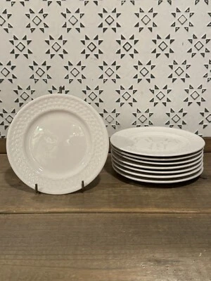 Juego de 8 platos de postre de pan y mantequilla de mimbre Oneida 6-1/8" tejido de canasta gres Foto 1 de 4