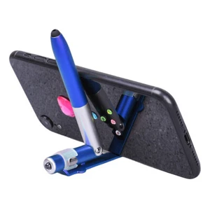 4-in-1-Multifunktions-Kugelschreiber mit LED-Licht, faltbarer Telefonhalter (bla - Bild 1 von 10