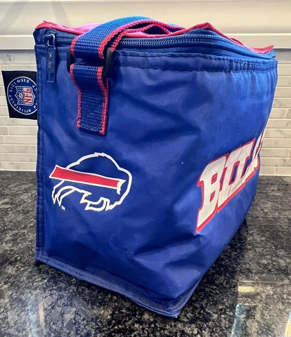 Vintage Buffalo Bills Cooler Beer Lunch Bag ADS Sports Strap Soft NFL tailgate Cover