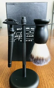 Genuine Imperium 3 Piece Classic Shaving Set - Badger Brush, DE Razor & Stand Br - Bild 1 von 1