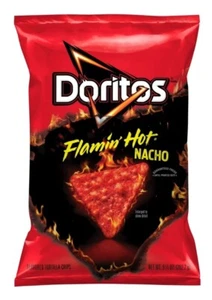 ⚫️ Brand New Limited Doritos Flamin Hot Nacho Burning Hot Spicy Tortilla Chips - Picture 1 of 2