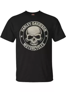 Harley-Davidson Men's H-D Skull Badge Short Sleeve T-Shirt Black 30298293 - Picture 1 of 2