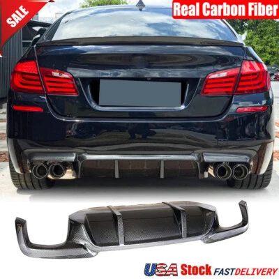 Real Carbon Rear Bumper Lip Diffuser for BMW F10 535i M-Sport 530i 550i 2011-16 - Image 1 of 4