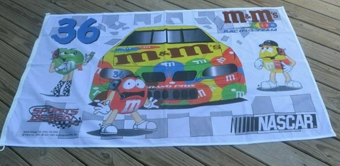 Race Racing Car Banner Flag Nascar M and M Candy 2001 36 MM Ernie Irvan Cover