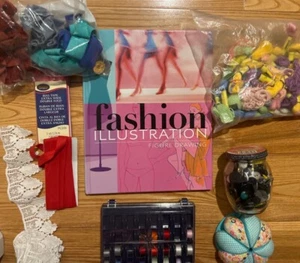 beginner sewing and fashion bundle. Thread, book, pin cushion & more - Picture 1 of 9