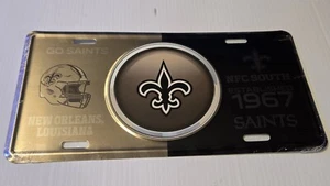 NEW NEW ORLEANS SAINTS PREMIUM METAL AUTO TAG LICENSE PLATE NFL  - Picture 1 of 5