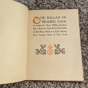 Handmade Book Ballad of Reading Gaol Oscar Wilde/The Roycrofters New York 1905 - Picture 1 of 17